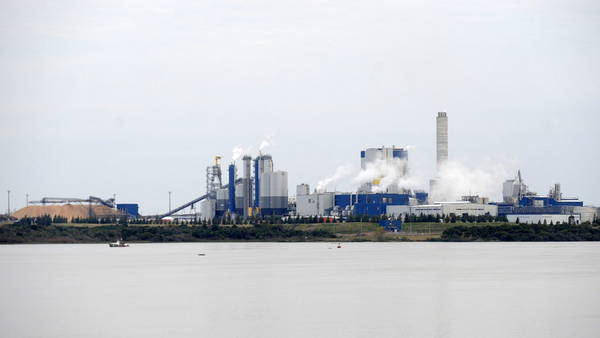 Vista general de la planta de la finlandesa UPM (antigua Botnia), hace dos años, durante una protesta. FOTO: EFE Vista general de la planta de la finlandesa UPM (antigua Botnia), hace dos años, durante una protesta. FOTO: EFE
