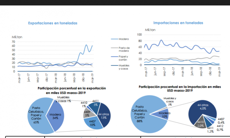 Comercio exterior: los números de la economía de marzo de 2019 de la foresto-industria argentina