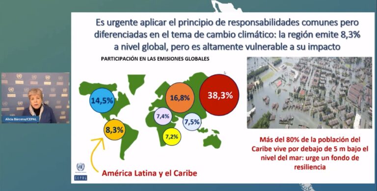 Alicia Bárcena, secretaria ejecutiva de la CEPAL: «Ante la gravedad de la crisis climática en la región urge el financiamiento de la comunidad internacional de medidas de adaptación»