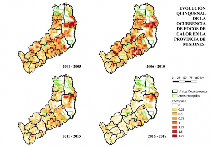 Teledetección al servicio de la conservación: un estudio satelital registró un 20% más de focos de incendios en las áreas de bosques nativos con menos restricciones de uso