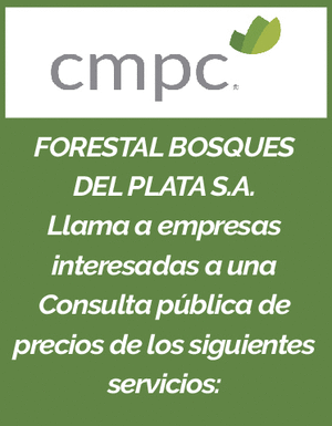 Forestal Bosques del Plata comunica el llamado de Consulta Pública de Precios para varios servicios