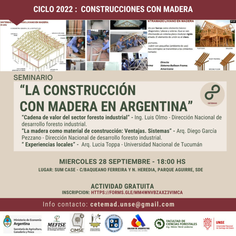 Santiago del Estero | Seminario «La construcción con madera en Argentina: panorama general»