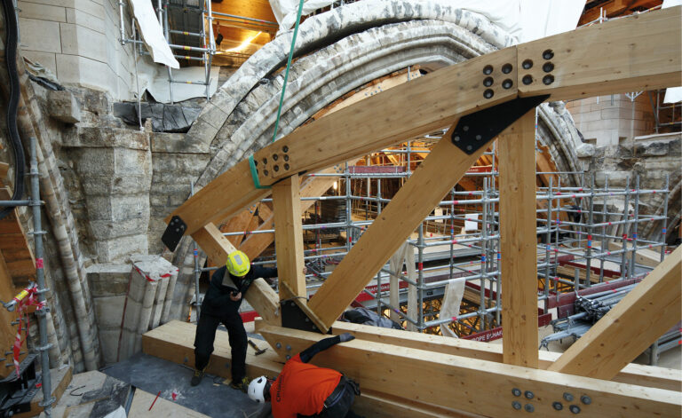 Madera con historia | La emblemática catedral de Notre Dame avanza en su reconstrucción en París y la madera de roble tiene un rol clave para los arquitectos