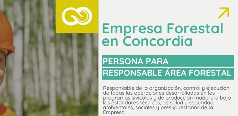 Entre Ríos | Importante empresa agroforestal y ganadera busca Responsable de Área Forestal para la zona de Concordia