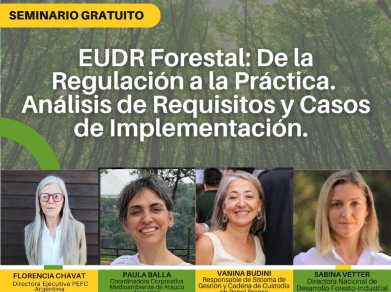 #EnVivo | Con más de 280 inscriptos, se dicta el seminario gratuito sobre los nuevos requisitos del Reglamento Europeo EUDR y su impacto en el sector forestal